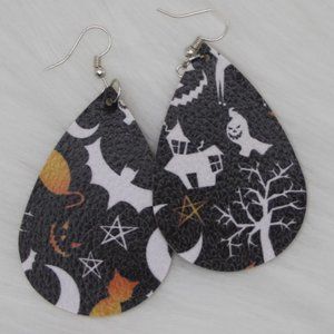 New Large Tear Drop Shaped Halloween Themed Foam Earrings